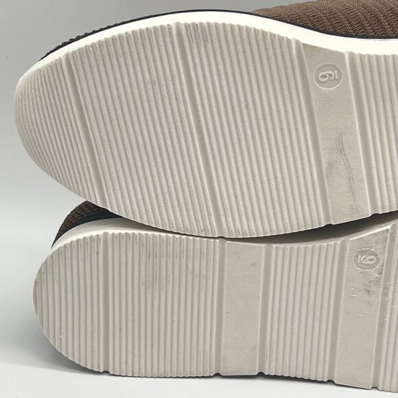 JSLIDES Womens Size 9 Great Taupe Brown Knit Slip On Laceless Sneakers Shoes - Picture 10 of 11